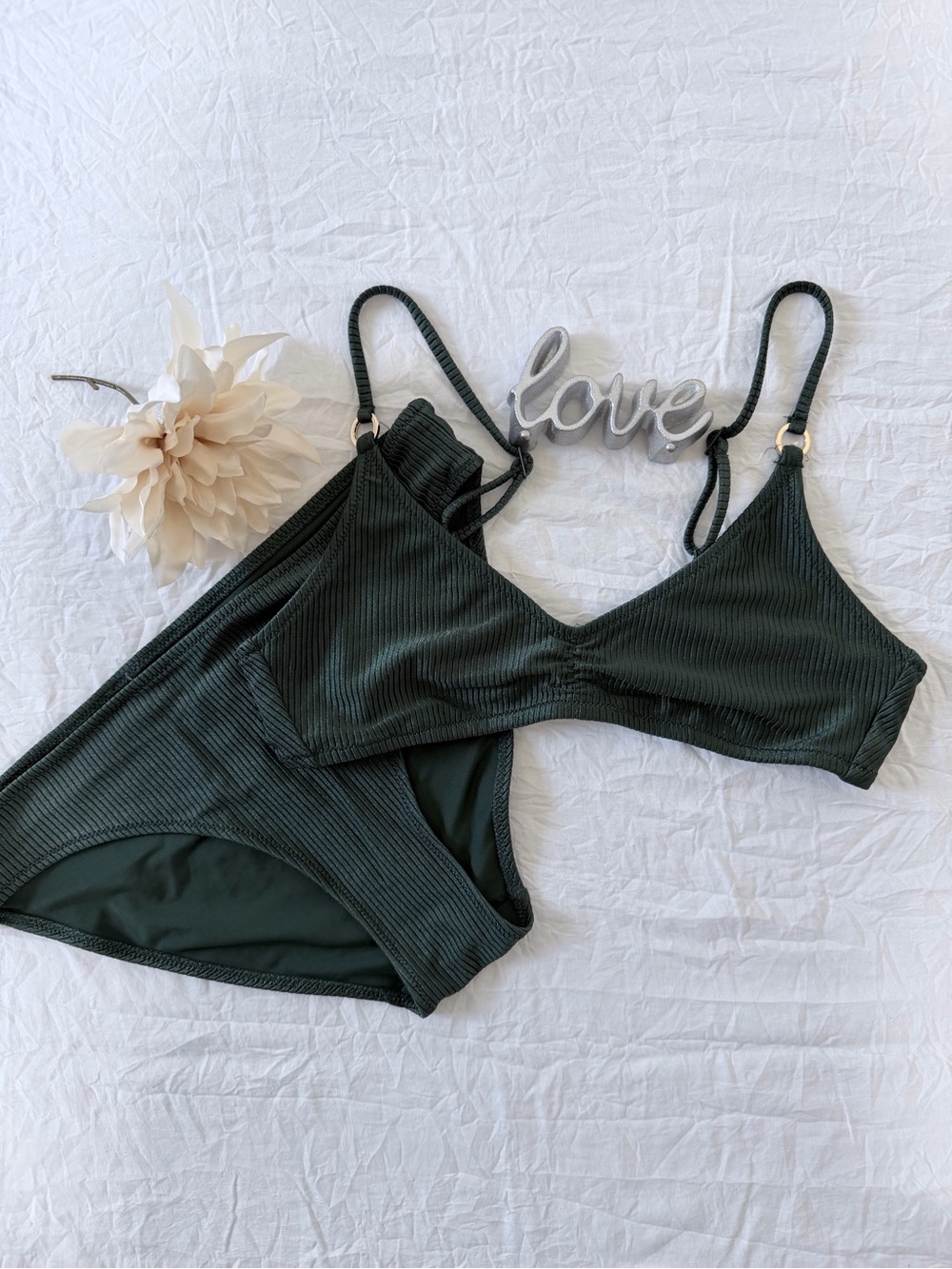 aerie Green Ribbed Bikini